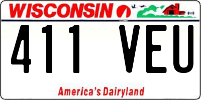 WI license plate 411VEU