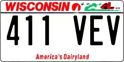 WI license plate 411VEV