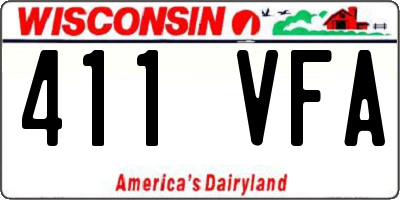 WI license plate 411VFA