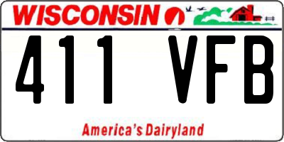 WI license plate 411VFB