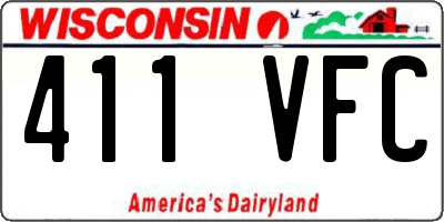 WI license plate 411VFC