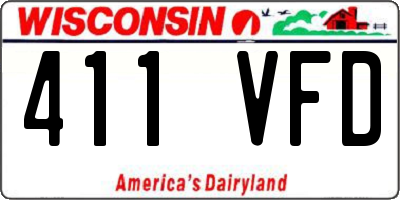 WI license plate 411VFD