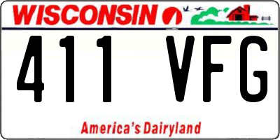 WI license plate 411VFG