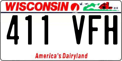 WI license plate 411VFH