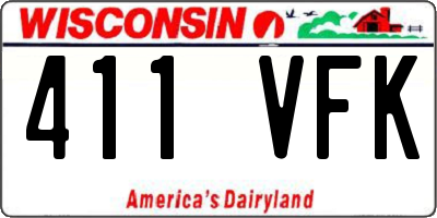 WI license plate 411VFK