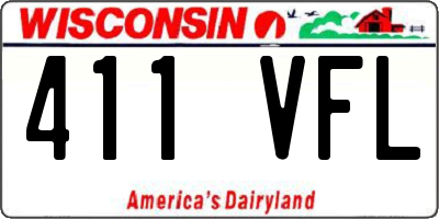 WI license plate 411VFL