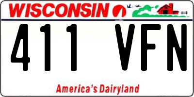 WI license plate 411VFN