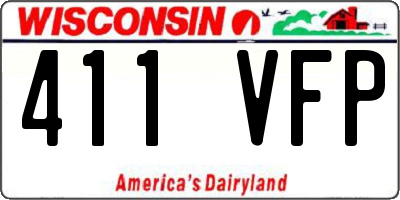 WI license plate 411VFP