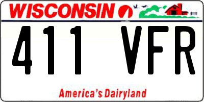WI license plate 411VFR