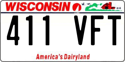 WI license plate 411VFT