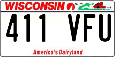 WI license plate 411VFU