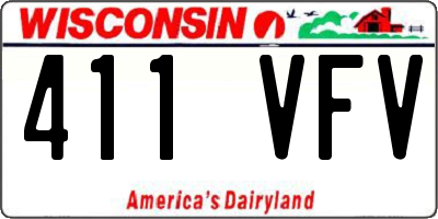 WI license plate 411VFV