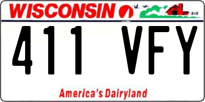 WI license plate 411VFY