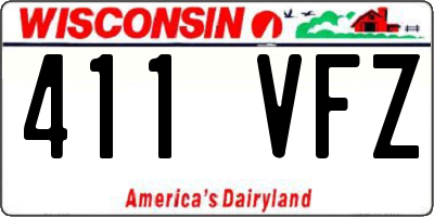 WI license plate 411VFZ