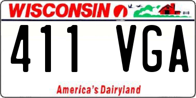 WI license plate 411VGA