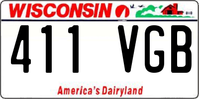 WI license plate 411VGB