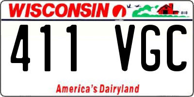 WI license plate 411VGC