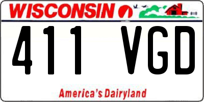 WI license plate 411VGD