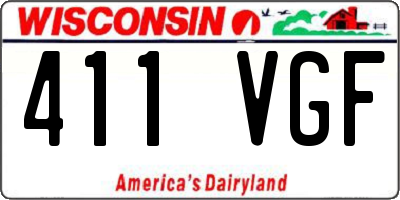 WI license plate 411VGF