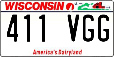 WI license plate 411VGG