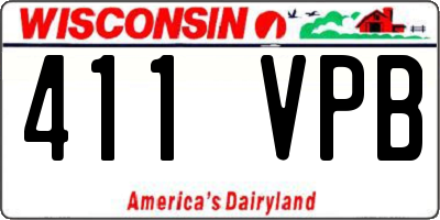 WI license plate 411VPB