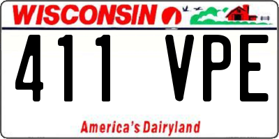 WI license plate 411VPE