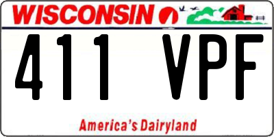 WI license plate 411VPF