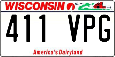 WI license plate 411VPG