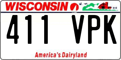 WI license plate 411VPK
