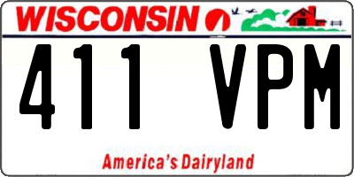 WI license plate 411VPM