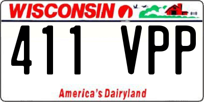 WI license plate 411VPP