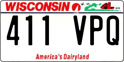 WI license plate 411VPQ