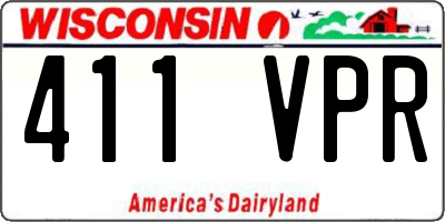 WI license plate 411VPR