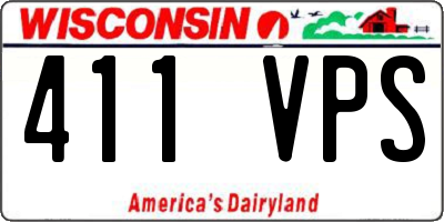 WI license plate 411VPS