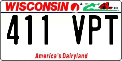 WI license plate 411VPT