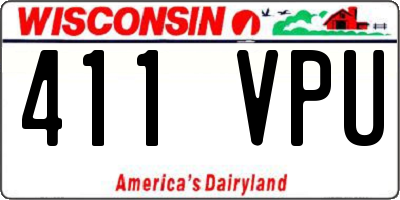 WI license plate 411VPU