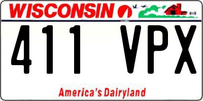 WI license plate 411VPX