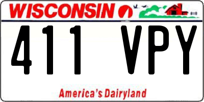 WI license plate 411VPY