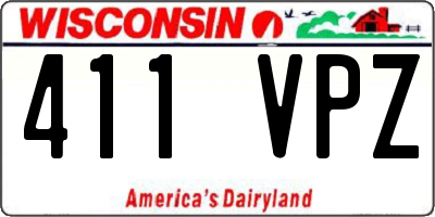 WI license plate 411VPZ