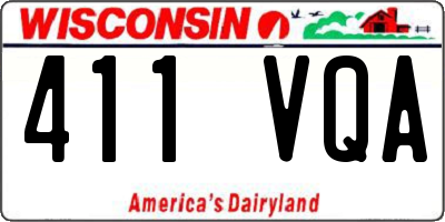WI license plate 411VQA
