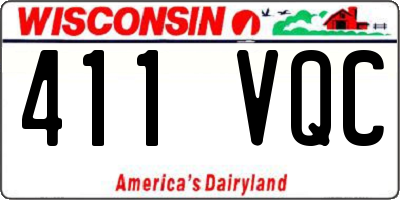 WI license plate 411VQC