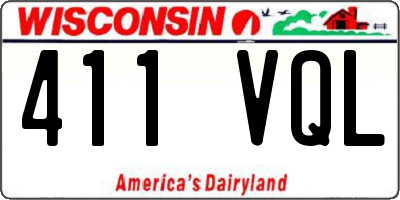 WI license plate 411VQL
