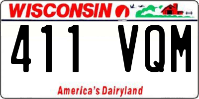 WI license plate 411VQM
