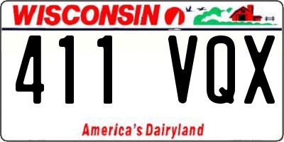 WI license plate 411VQX