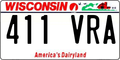 WI license plate 411VRA