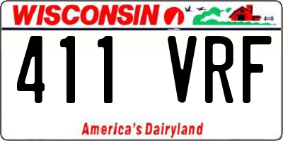 WI license plate 411VRF