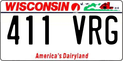 WI license plate 411VRG