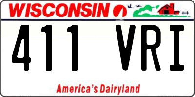 WI license plate 411VRI