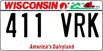 WI license plate 411VRK