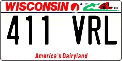 WI license plate 411VRL